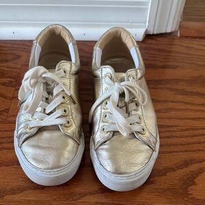 Lilly Pulitzer Gold Sneakers with White Accents